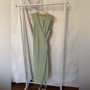 Everlane Japanese Goweave Mint Wrap Dress
